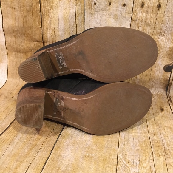 Toms Lunata Lace Up Black Metallic Ankle Bootie Boots Shoes Size 8.5 - Picture 12 of 12